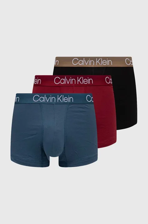 Calvin Klein Underwear boxeri 3-pack bărbați, culoarea verde 000NB2970A