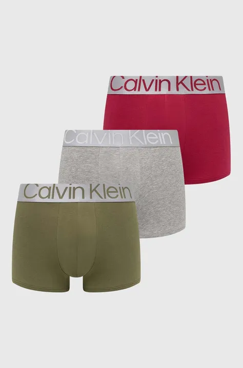 Boxerky Calvin Klein Underwear 3-pack pánské, zelená barva