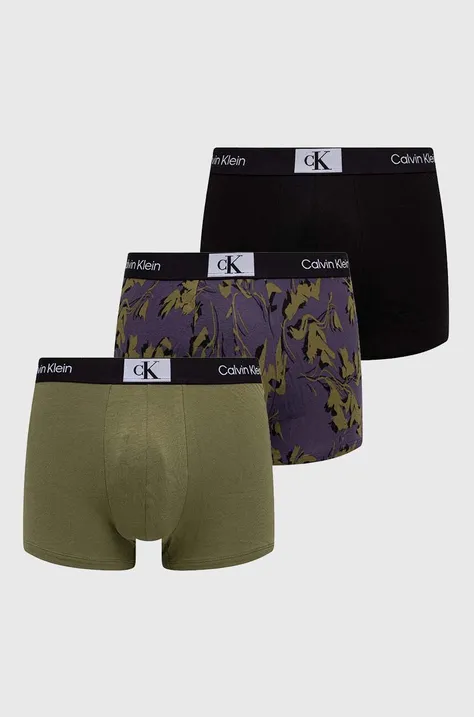 Boxerky Calvin Klein Underwear 3-pak pánske,zelená farba,000NB3528E