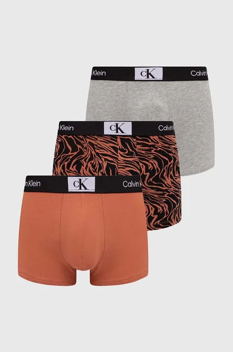 Боксерки Calvin Klein Underwear (3 броя) в кафяво 000NB3528E