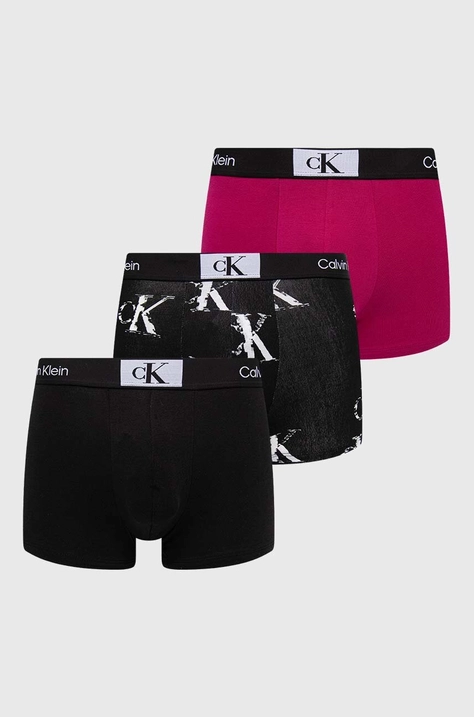 Boksarice Calvin Klein Underwear 3-pack moški, črna barva