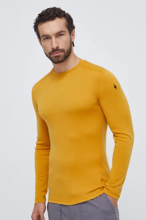 Funkcionalna majica z dolgimi rokavi Smartwool Classic Thermal Merino rumena barva