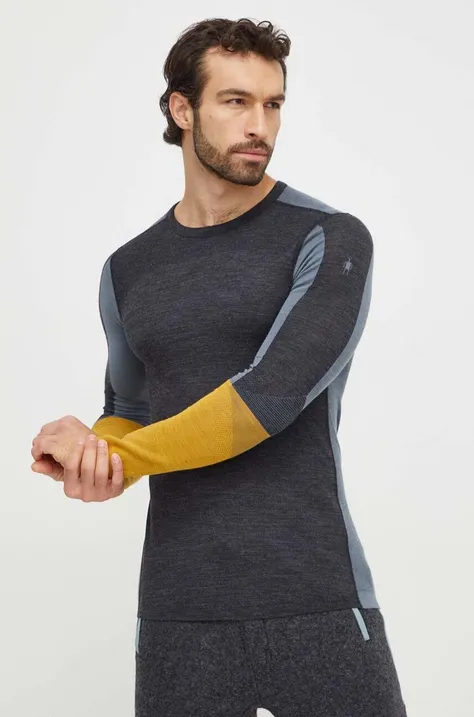 Funkčné tričko s dlhým rukávom Smartwool Intraknit Thermal Merino šedá farba