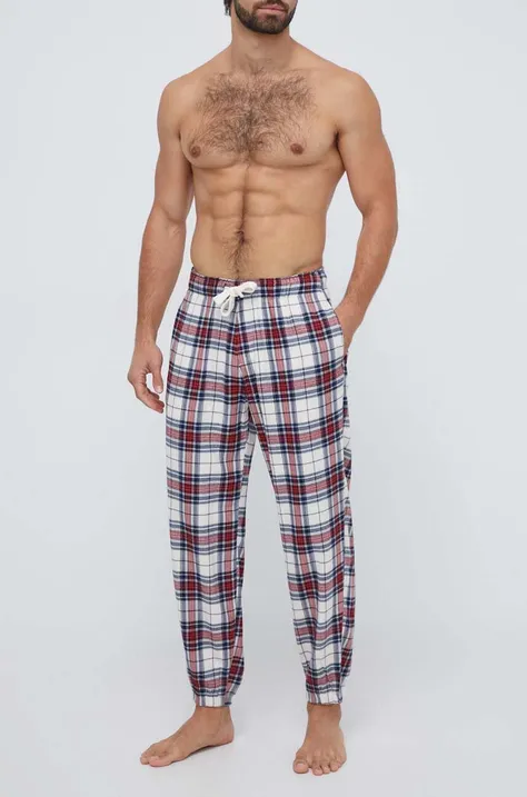 Abercrombie & Fitch spodnie piżamowe męskie kolor czerwony wzorzysta