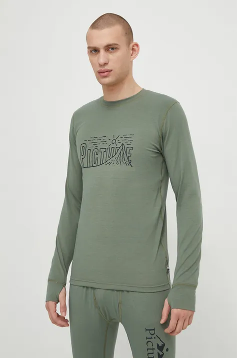 Funkčné tričko s dlhým rukávom Picture Nangha zelená farba