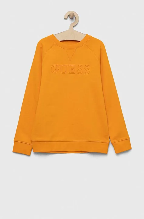 Παιδική μπλούζα Guess χρώμα: πορτοκαλί