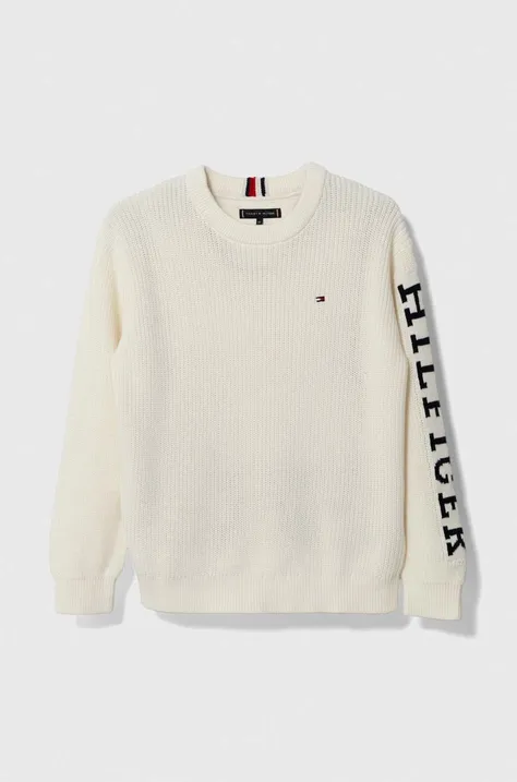 Tommy Hilfiger sweter bawełniany dziecięcy kolor biały