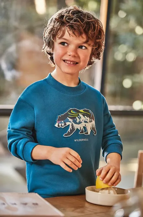Mayoral bluza dziecięca kolor niebieski z nadrukiem