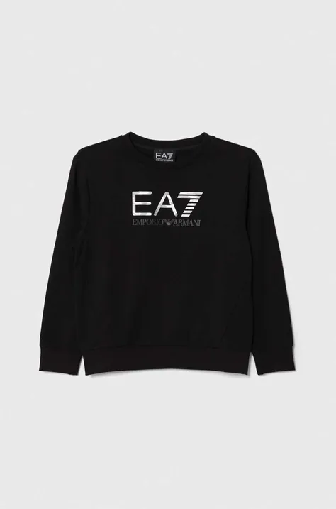EA7 Emporio Armani bluza dziecięca kolor czarny z nadrukiem