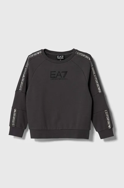 EA7 Emporio Armani bluza copii culoarea gri, cu imprimeu