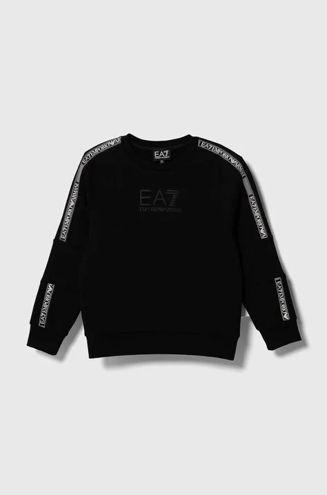EA7 Emporio Armani bluza copii culoarea negru, cu imprimeu