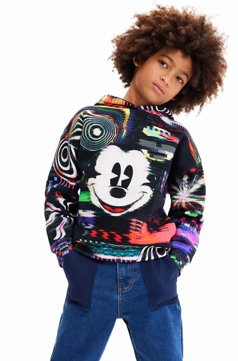 Otroški bombažen pulover Desigual x Disney s kapuco