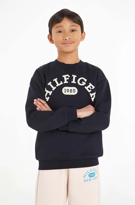 Tommy Hilfiger bluza copii culoarea negru, cu imprimeu