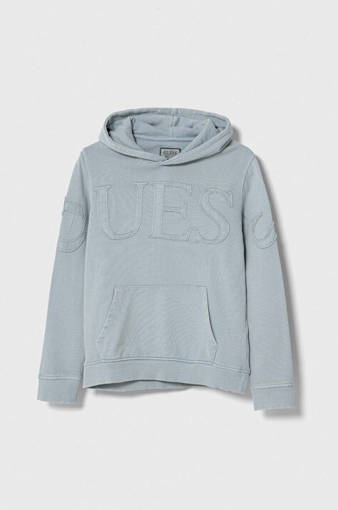 Дитяча кофта Guess з капюшоном з аплікацією
