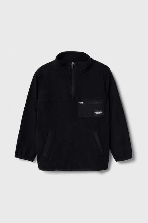 Abercrombie & Fitch bluza copii culoarea negru, neted