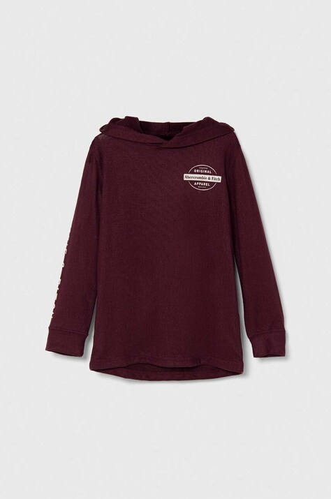 Abercrombie & Fitch pulover copii culoarea bordo, light