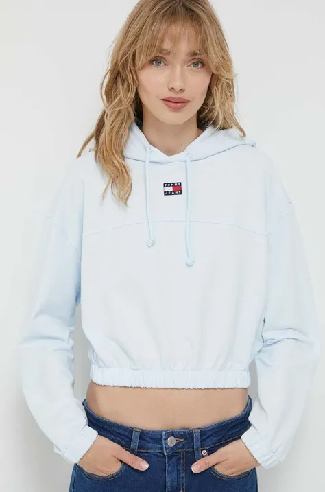 Pulover Tommy Jeans ženska, s kapuco