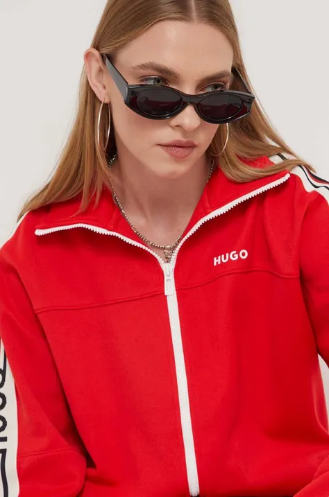 Кофта HUGO женская цвет красный с аппликацией
