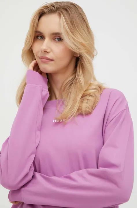 HUGO bluzka damska kolor fioletowy