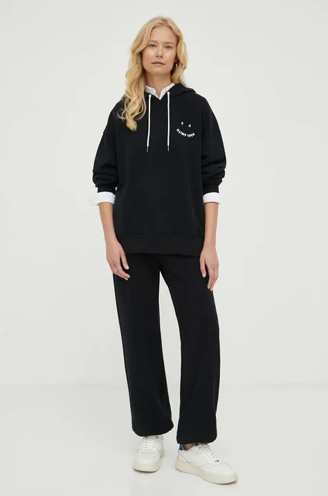 Βαμβακερή μπλούζα PS Paul Smith γυναικεία, χρώμα: μαύρο, με κουκούλα