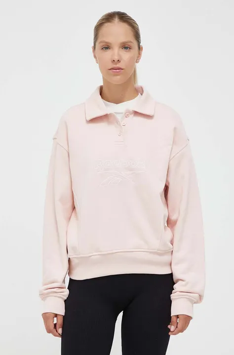 Βαμβακερή μπλούζα Reebok Classic γυναικεία, χρώμα: ροζ