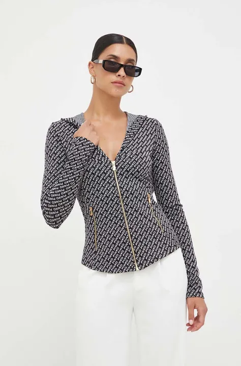 Pinko bluza femei, culoarea negru, cu glugă, modelator