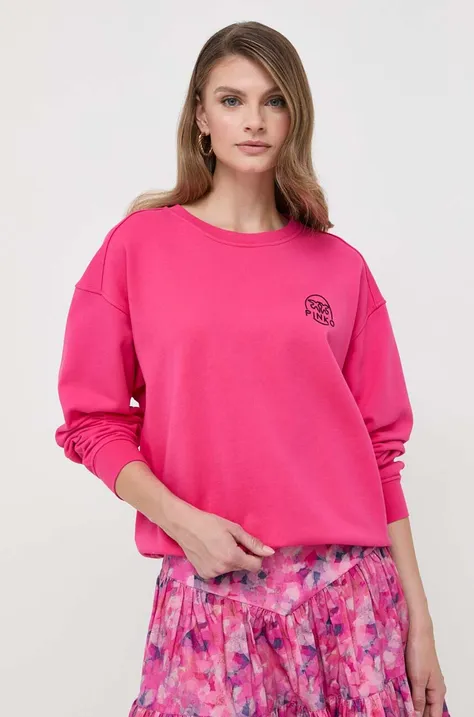Bombažen pulover Pinko ženska, roza barva