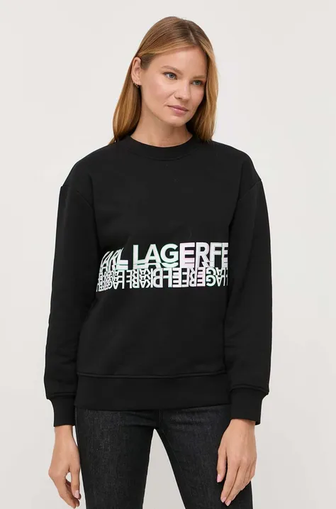 Кофта Karl Lagerfeld женская цвет чёрный с принтом