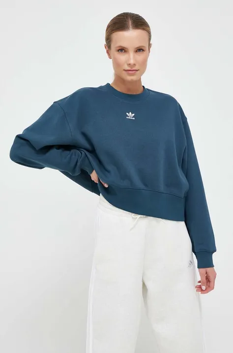 adidas Originals bluza damska kolor turkusowy z aplikacją