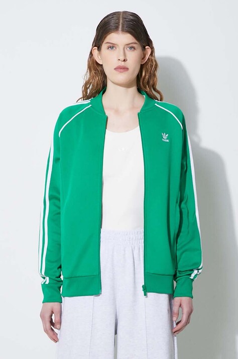 Mikina adidas Originals Adicolor Classics SST dámska, zelená farba, s nášivkou,  IK4030,
