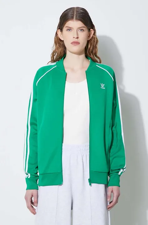 Mikina adidas Originals dámska, zelená farba, s nášivkou,  IK4030