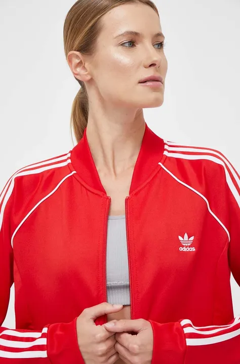 adidas Originals bluza damska kolor czerwony z aplikacją