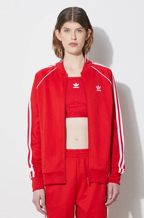 Кофта adidas Originals женская цвет красный с аппликацией