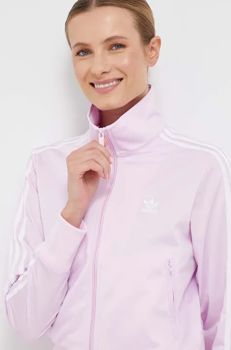 Mikina adidas Originals dámská, růžová barva, hladká