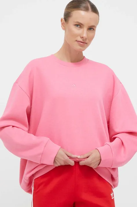 Dukserica adidas za žene, boja: ružičasta, bez uzorka