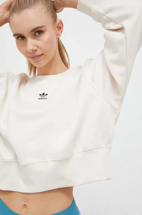 Кофта adidas Originals жіноча колір бежевий однотонна
