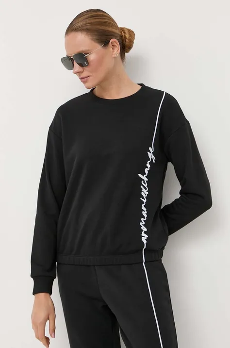 Armani Exchange bluza damska kolor czarny z nadrukiem