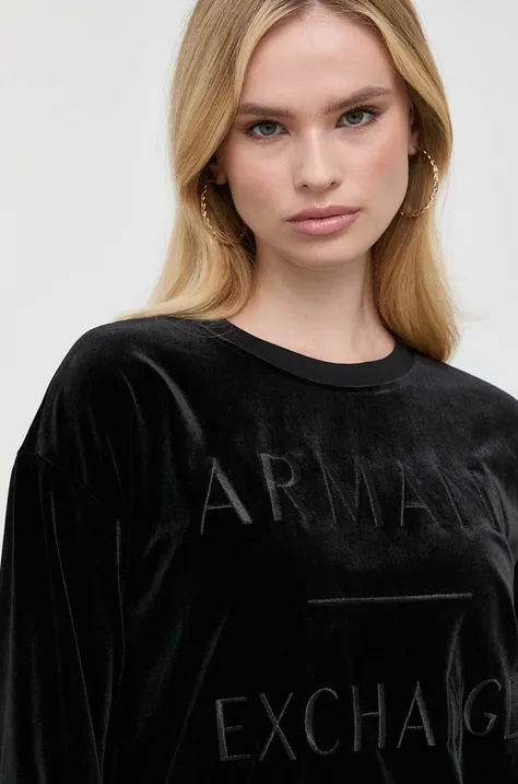 Armani Exchange bluza damska kolor czarny z aplikacją