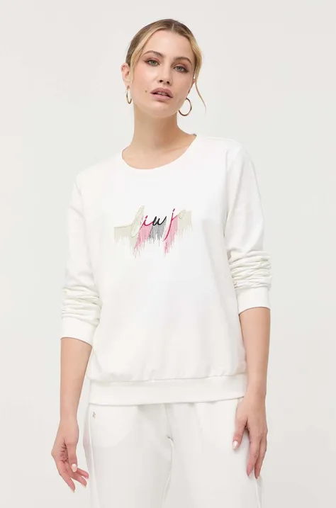 Liu Jo bluza damska kolor biały z aplikacją