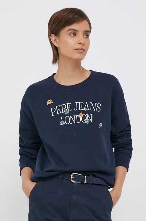 Кофта Pepe Jeans Vella женская цвет синий с аппликацией