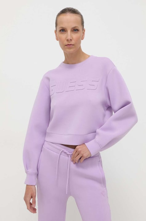 Guess bluza femei, culoarea violet, melanj