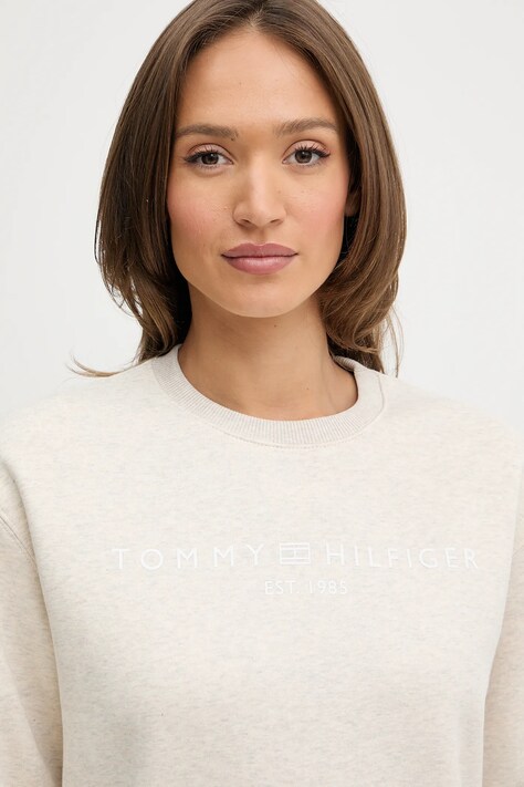 Tommy Hilfiger bluza damska kolor beżowy z nadrukiem WW0WW39791