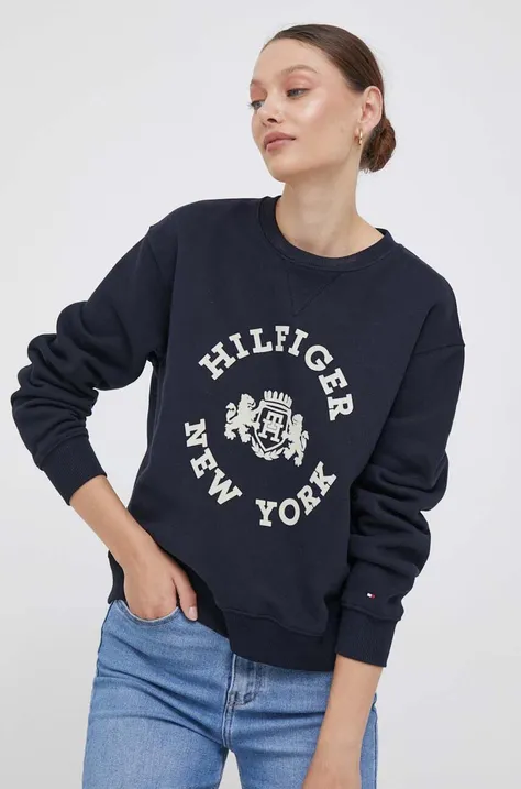 Tommy Hilfiger bluza damska kolor granatowy z aplikacją