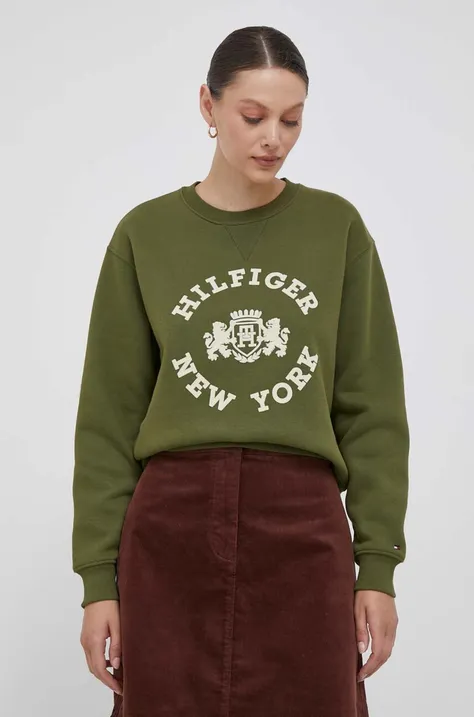 Tommy Hilfiger bluza damska kolor zielony z aplikacją