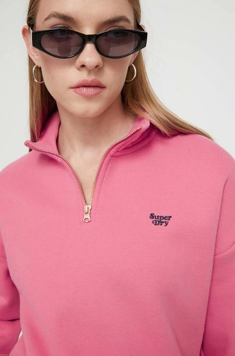 Pulover Superdry ženska, roza barva