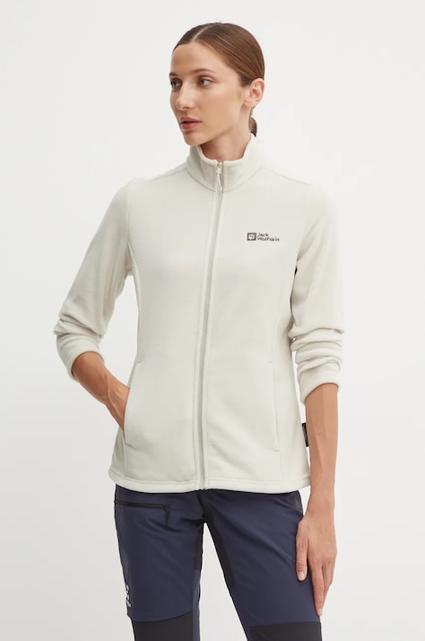 Jack Wolfskin bluza sportowa Taunus kolor beżowy gładka 1711391