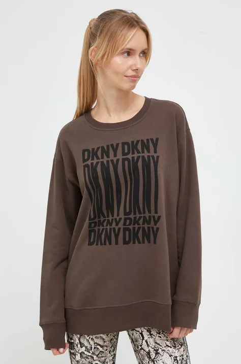 Кофта Dkny жіноча колір коричневий з принтом