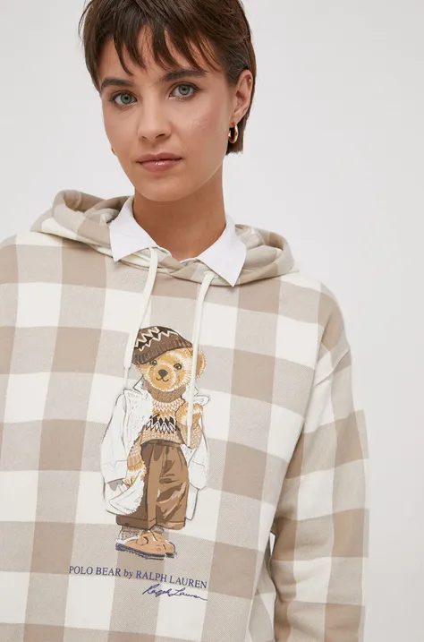 Mikina Polo Ralph Lauren dámska, s kapucňou, vzorovaná
