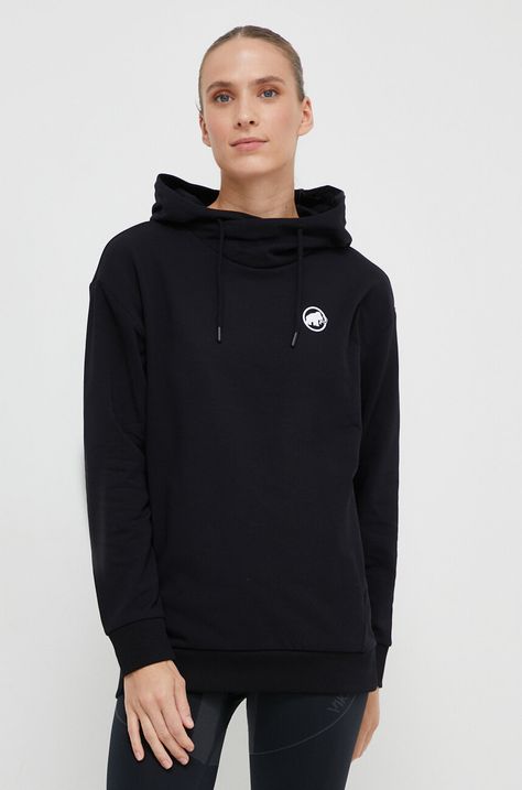 Μπλούζα Mammut ML Hoody Original χρώμα: μαύρο, με κουκούλα