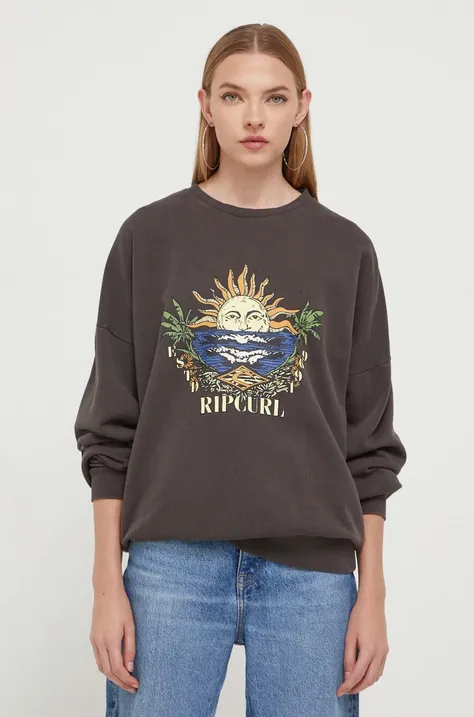 Βαμβακερή μπλούζα Rip Curl γυναικεία, χρώμα: γκρι